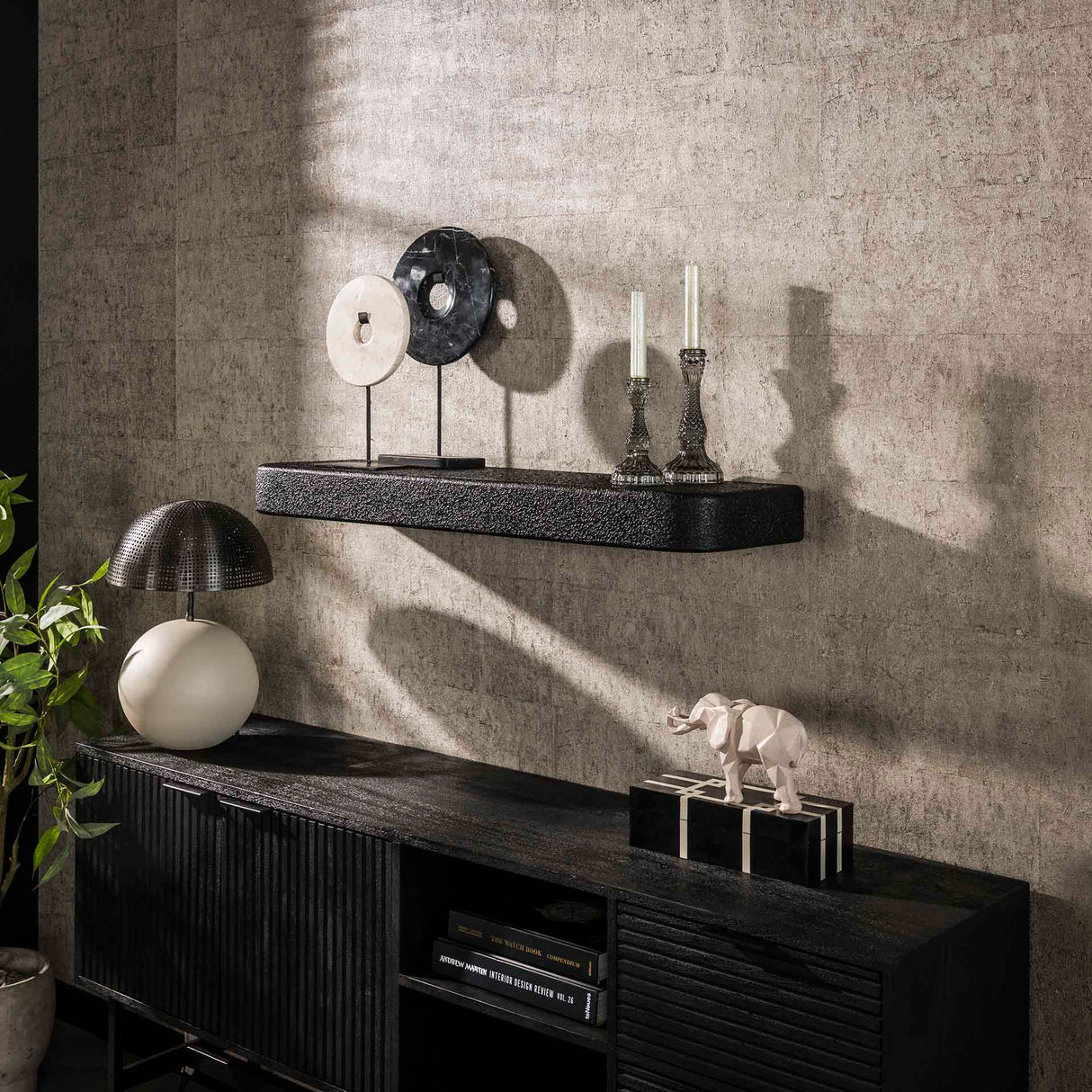 Wall shelf 100 cm Metallic Grey Aeris 