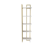 Bookcase Alice White Gold Melamine 45.2x180x21.6 cm