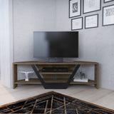 Sares tv-meubel eikenlook zwart 120 cm Oud eikenlook, zwart Melamine gecoat houtcomposiet