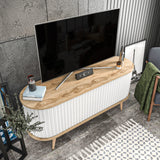 TV Meubels - TV Meubel Stor Eik Wit Melamine 140x64x43 cm - Dimehouse