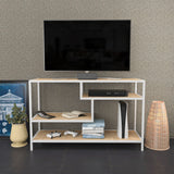 TV Furniture Robbins White White Oak Melamine 120x75x39 cm