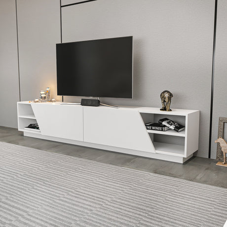 TV furniture Rhodes white melamine 240x47.4x37.1 cm