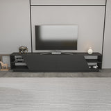 TV furniture Rhodes Anthracite Melamine 240x47.4x37.1 cm