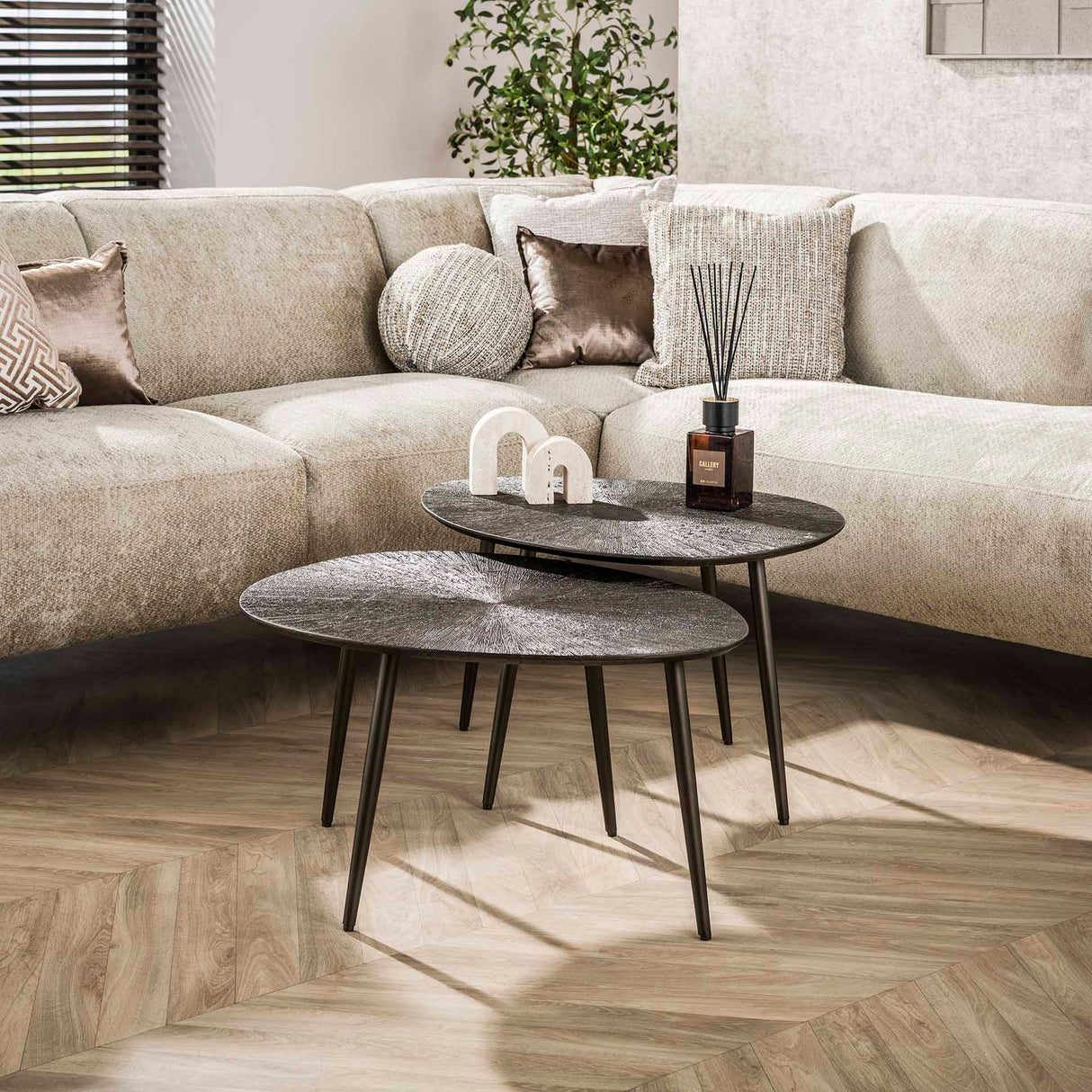 Coffee table set Juno Dark Bronze Metal - Set of 2 