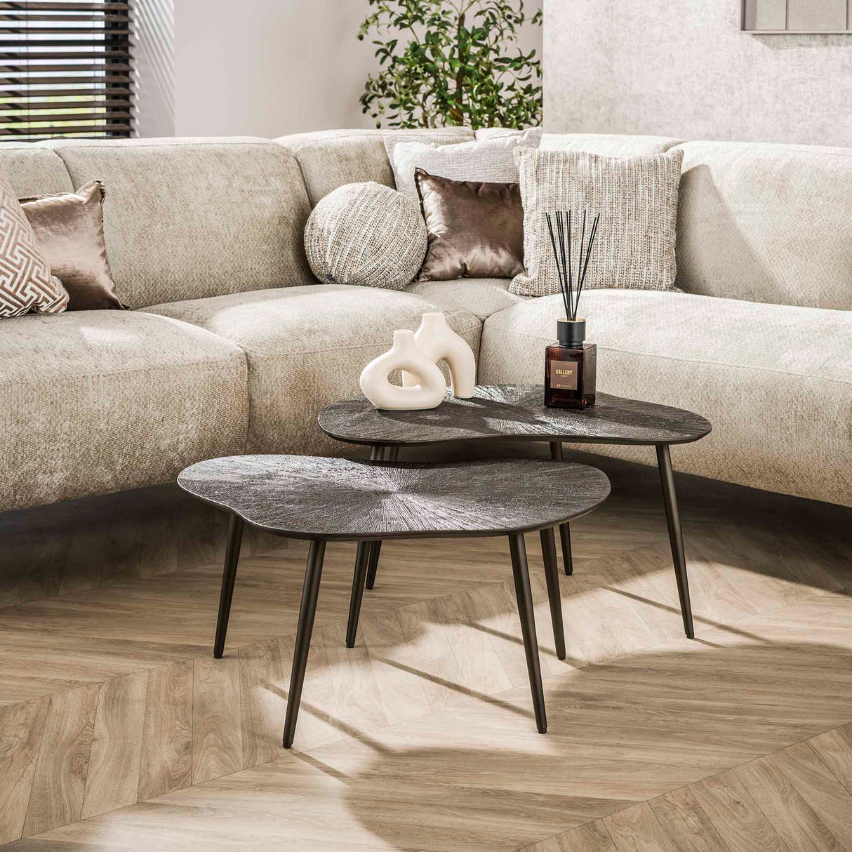 Coffee table set Jax Organic Bronze Dark Brown (2 pieces) 