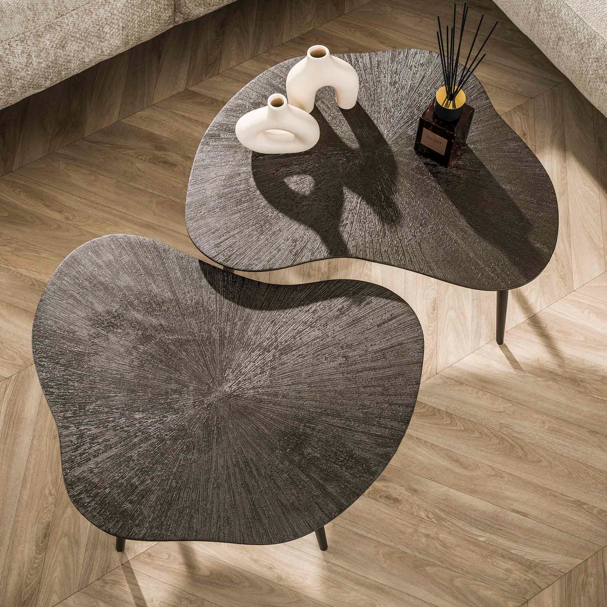 Coffee table set Jax Organic Bronze Dark Brown (2 pieces) 