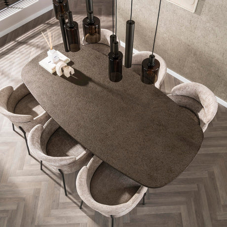 Eettafel Deens Ovaal Virello Brons Liquid Metal 215 cm