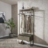 Wardrobe furniture Ferre 8-hook - With Hat Shelf - Antique Bronze Metal 