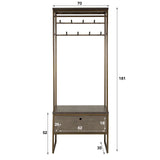 Wardrobe furniture Ferre 8-hook - With Hat Shelf - Antique Bronze Metal 