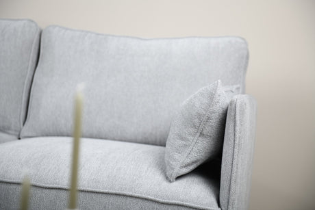 Corner sofa Peppin fabric light grey - left 