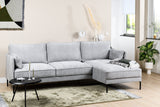 Corner sofa Peppin fabric light grey - right 