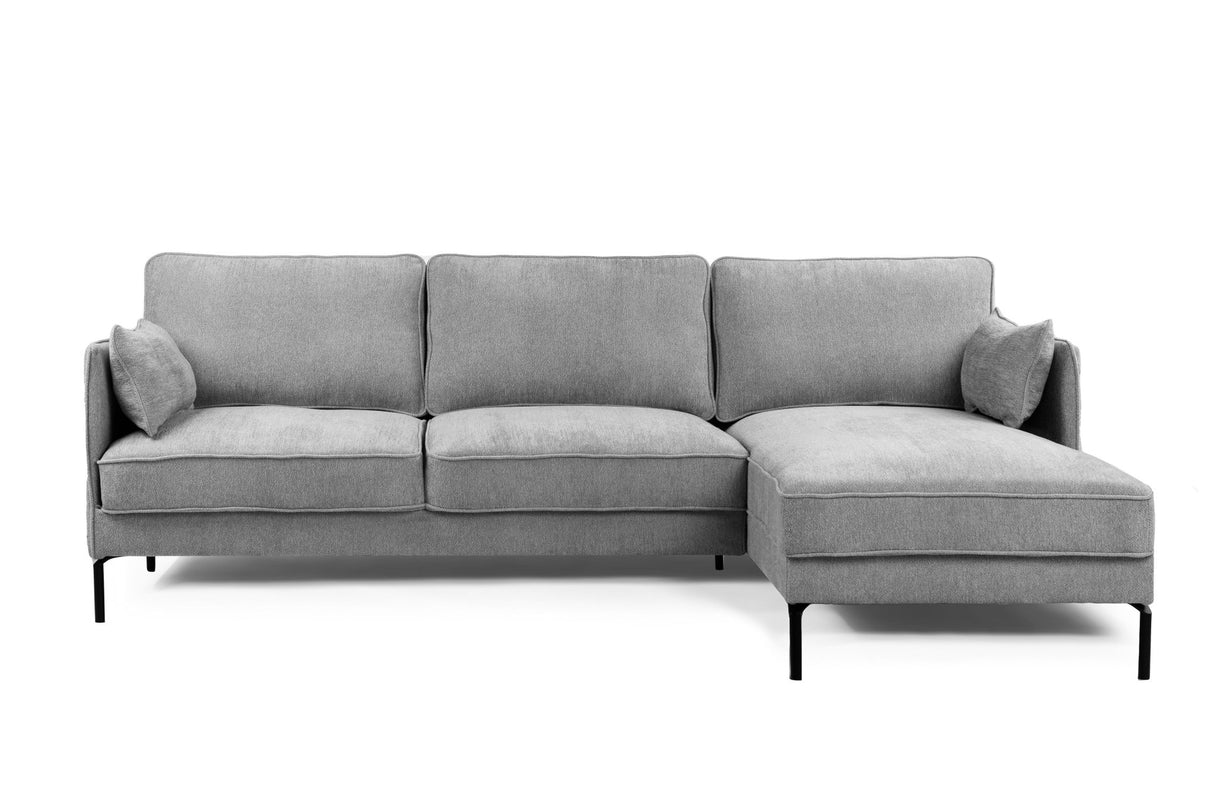 Corner sofa Peppin fabric light grey - right 