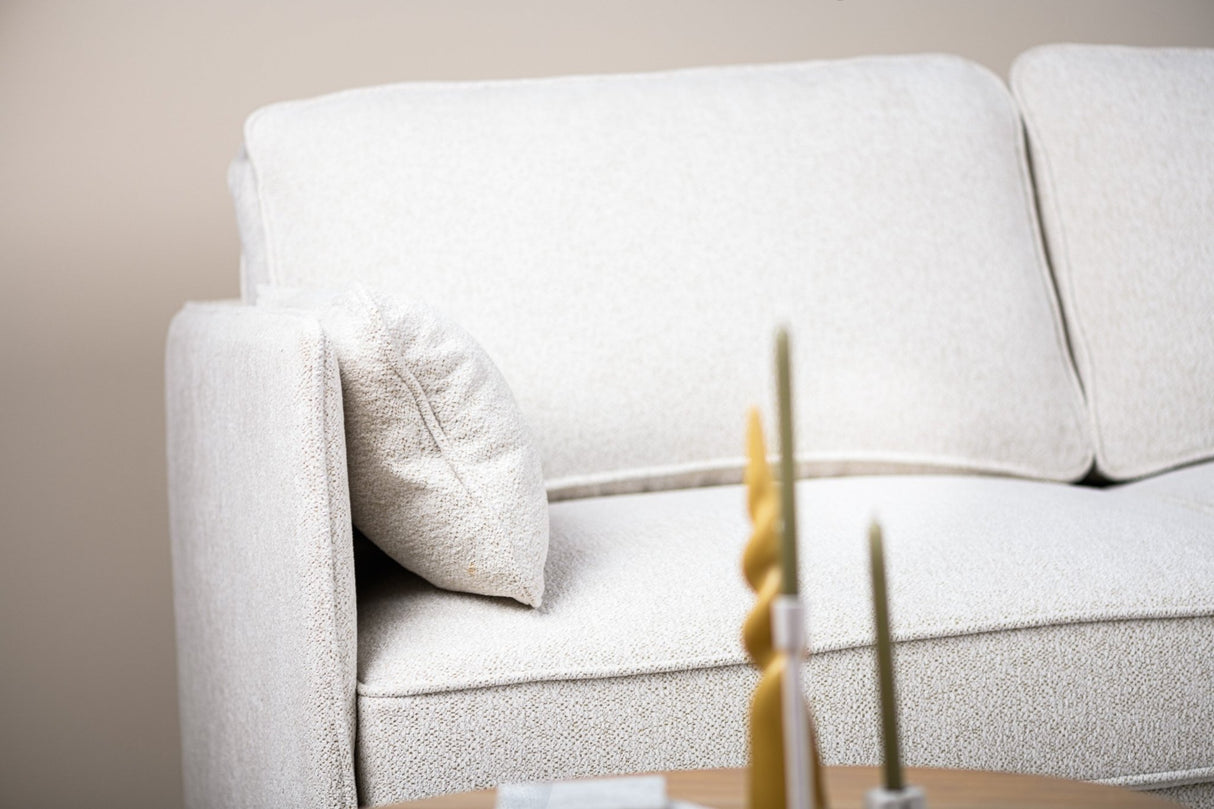 Corner sofa Peppin fabric cream - right 