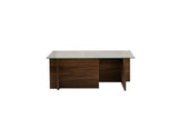 Rectangular Modern Coffee Table Vetroni Walnut Look - Glass - 105x65 cm 