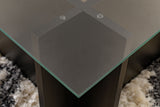 Rectangular Modern Coffee Table Vetroni Black Wood Look - Glass - 105x65 cm 