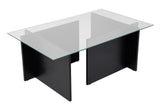 Rectangular Modern Coffee Table Vetroni Black Wood Look - Glass - 105x65 cm 