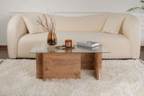 Salontafels - Rechthoekige Moderne Salontafel Vetroni Atlantisch Dennenhout Look - Glas - 105x65 cm - Dimehouse