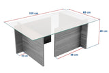 Salontafels - Rechthoekige Moderne Salontafel Vetroni Atlantisch Dennenhout Look - Glas - 105x65 cm - Dimehouse