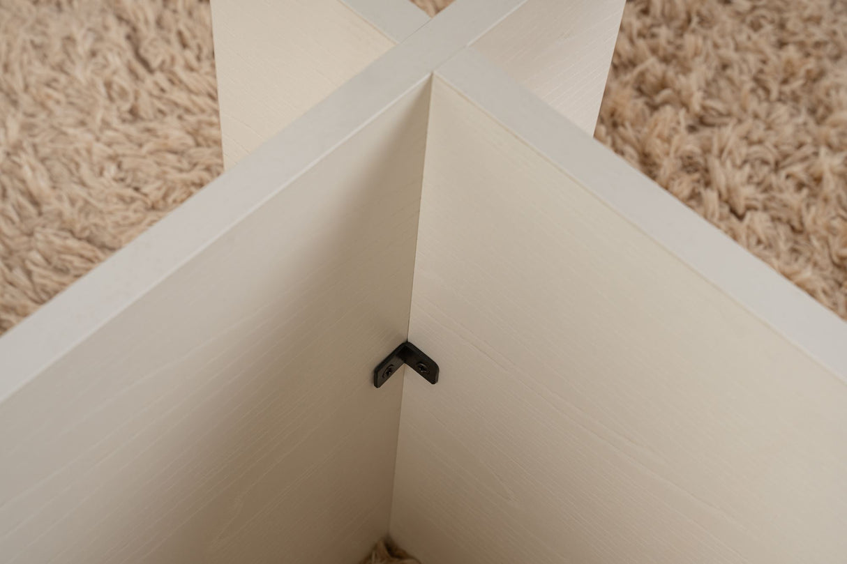 Rectangular Modern Coffee Table Vetroni White Wood Look - Glass - 105x65 cm 