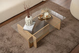 Coffee table Natural Glass Opal 105x65x30 cm 