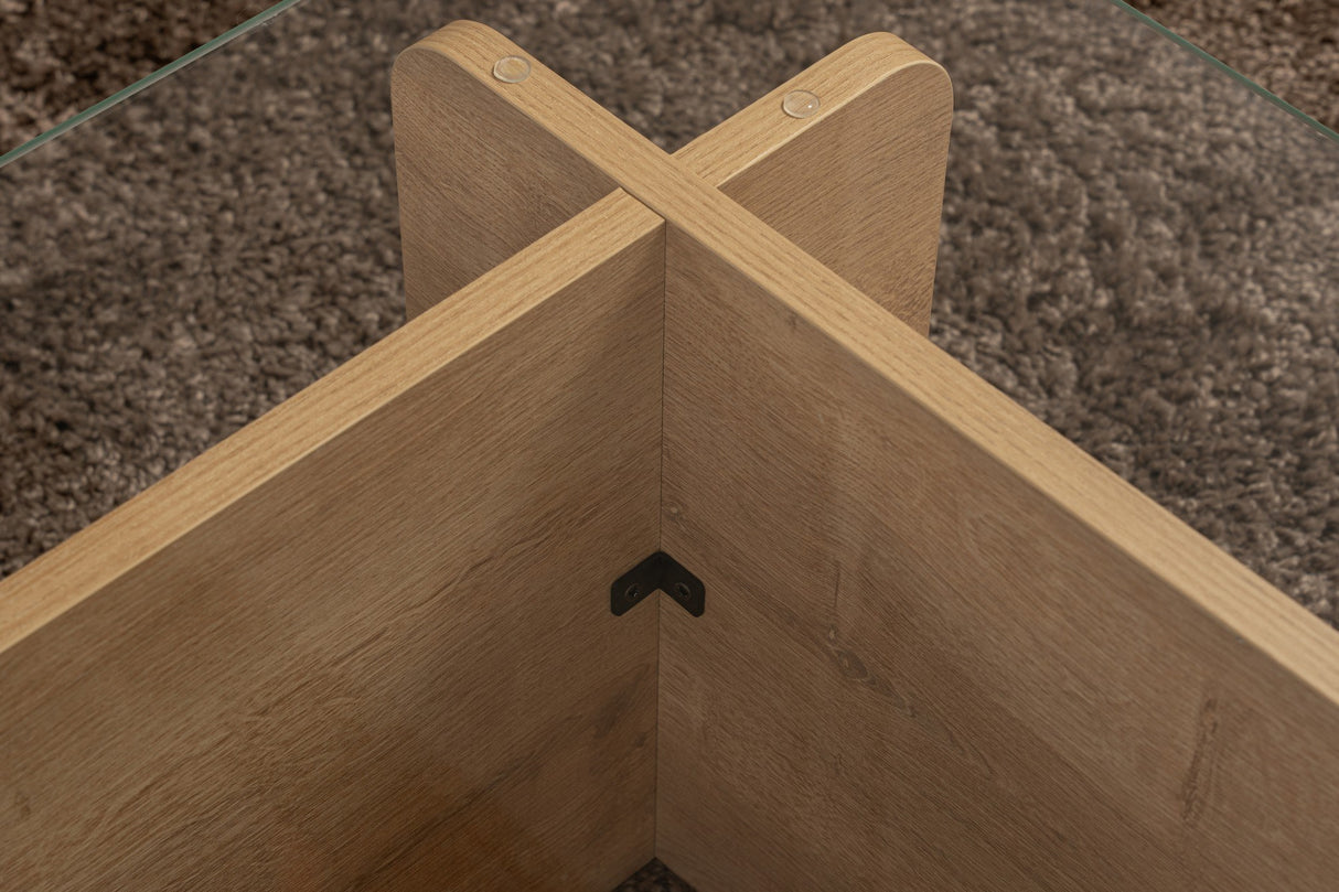 Coffee table Natural Glass Opal 105x65x30 cm 