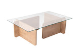 Coffee table Natural Glass Opal 105x65x30 cm 