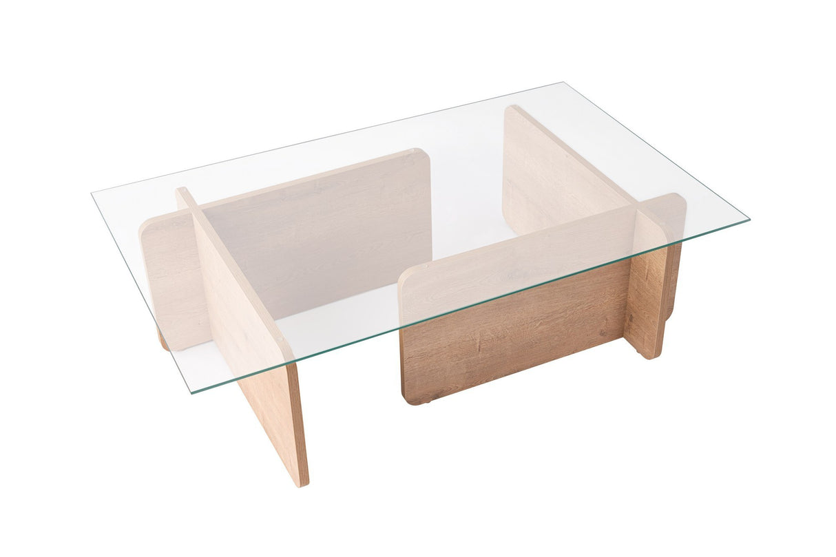 Coffee table Natural Glass Opal 105x65x30 cm 