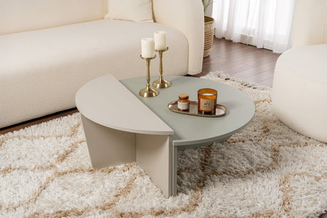 Round Coffee Table As Green Melamine 90 cm Orin 
