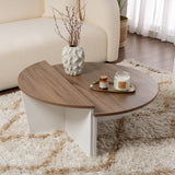 Orion coffee table Walnut and White 90x60 cm Walnut White Melamine 