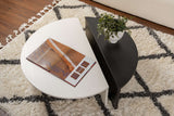Orion Coffee Table Wood White Black 90x60 cm Wood White Wood Black Melamine 