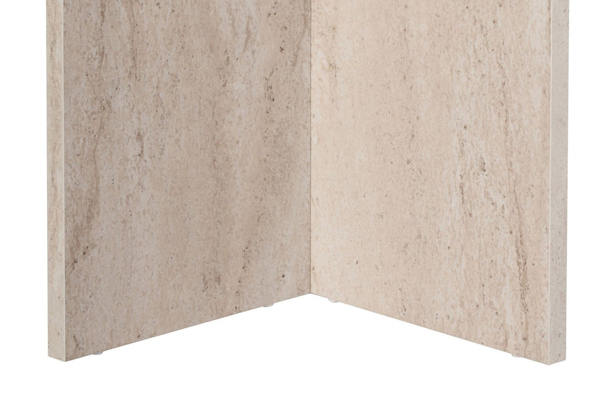 Eettafels - Ovale eettafel travertin melamine - Japandi - 180x89,5x75 cm - Sota - Dimehouse