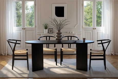 Dining table Sablin Wood Black 180x89.5x75 cm Melamine 