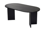 Oval dining table Black melamine - Japandi - 180x89.5x75 cm - Sota