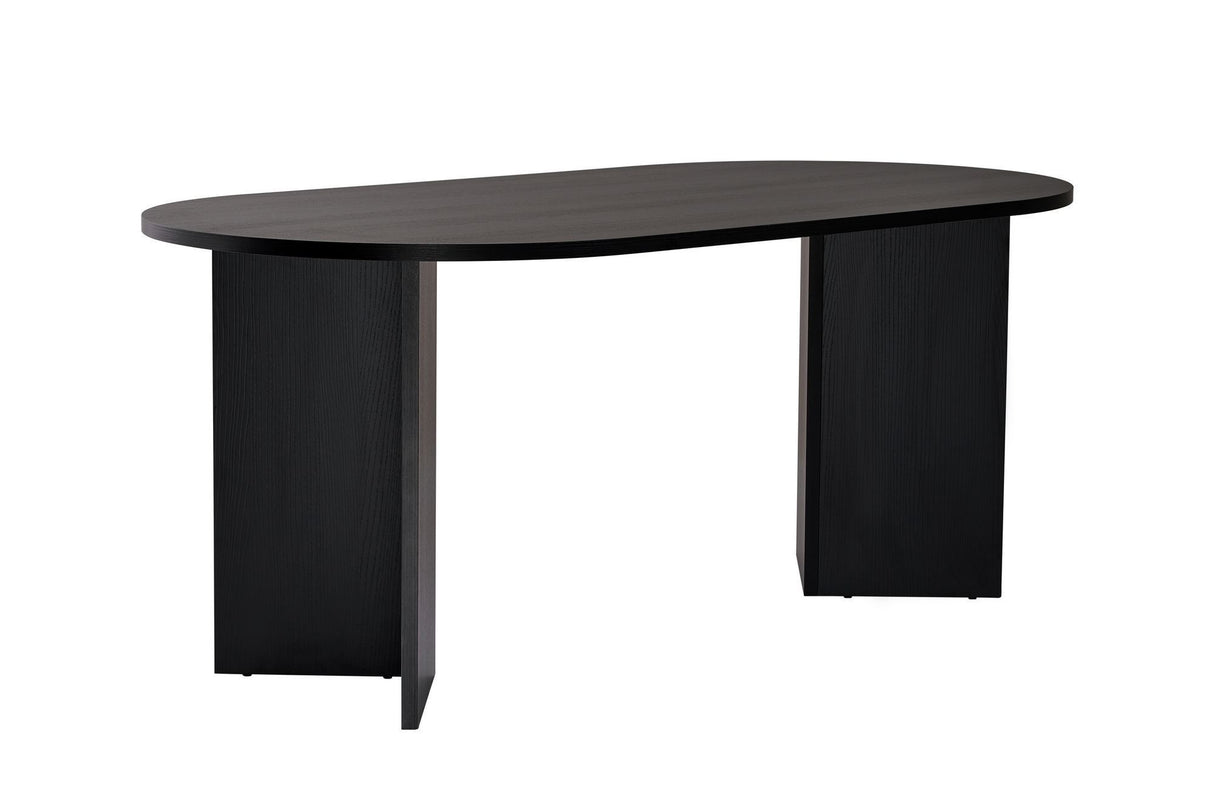 Oval dining table Black melamine - Japandi - 180x89.5x75 cm - Sota
