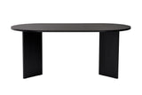 Oval dining table Black melamine - Japandi - 180x89.5x75 cm - Sota