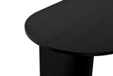 Oval dining table Black melamine - Japandi - 180x89.5x75 cm - Sota