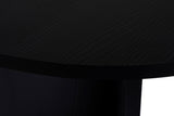 Oval dining table Black melamine - Japandi - 180x89.5x75 cm - Sota