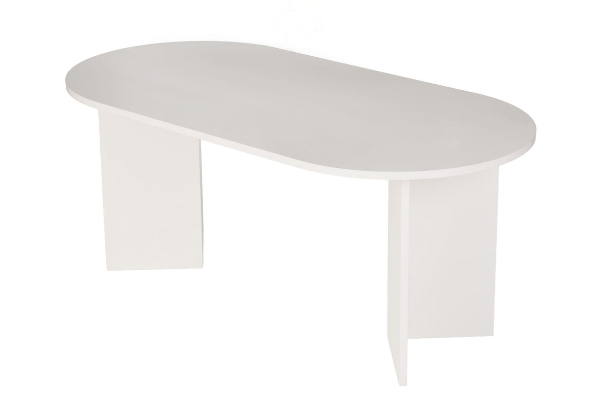 Sablin Dining Table Wood White 180x89.5x75 cm Wood White Melamine 