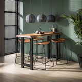 Industrial Bar Stool Acacia Wood Elly - Seat Height 71 cm - Without Backrest