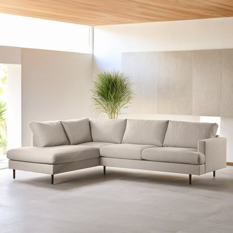 Corner sofa Romi fabric beige - right 