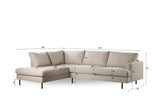 Corner sofa Romi fabric beige - right 