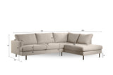 Corner sofa Romi fabric beige - right 