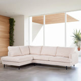 Banken - 3 - zits hoekbank Chiara ribstof beige - Dimehouse