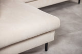 Banken - 3 - zits hoekbank Chiara ribstof beige - Dimehouse
