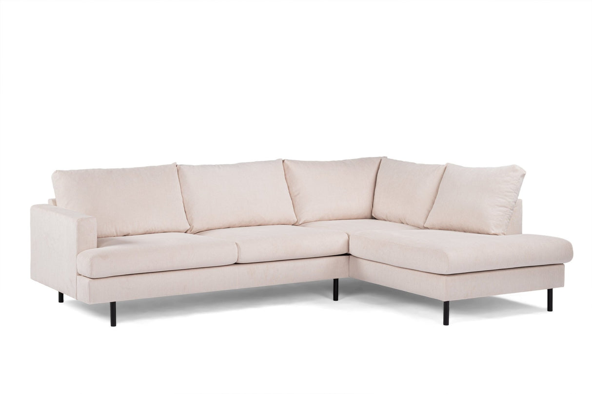 Banken - 3 - zits hoekbank Chiara ribstof beige - Dimehouse