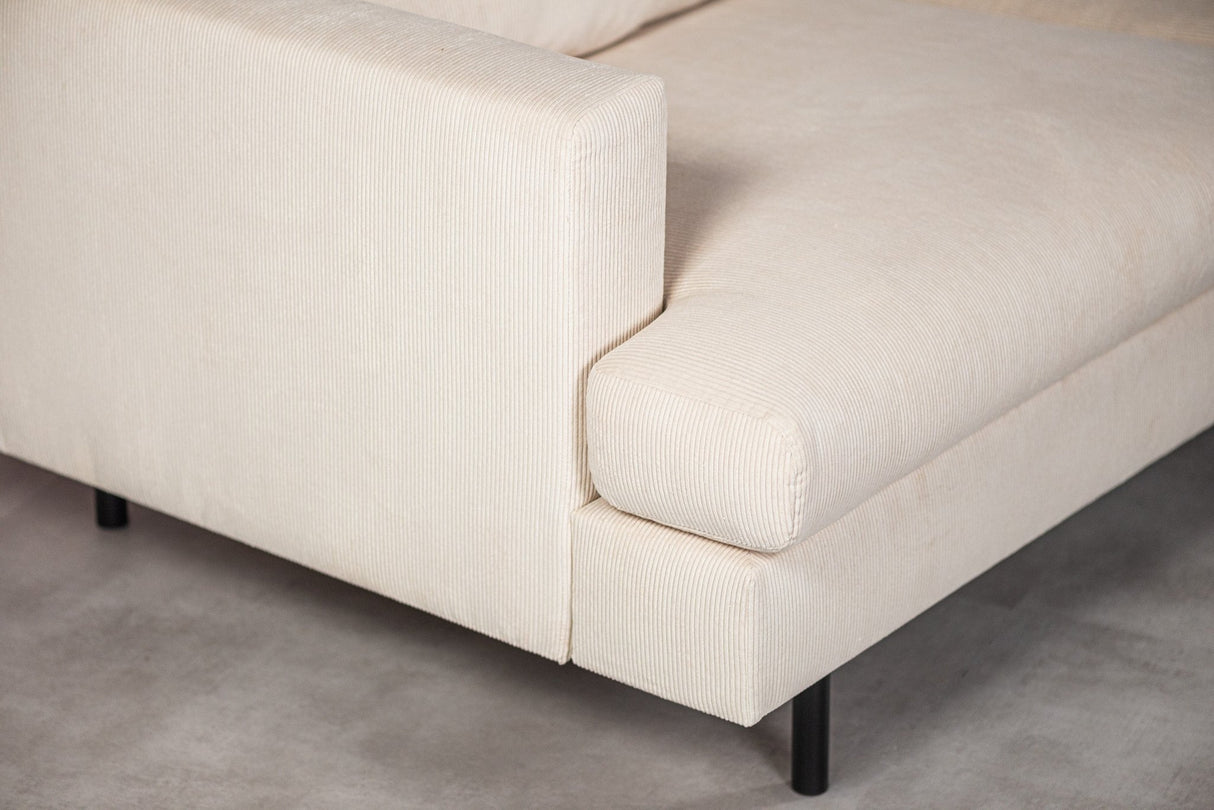 Banken - 3 - zits hoekbank Chiara ribstof beige - Dimehouse