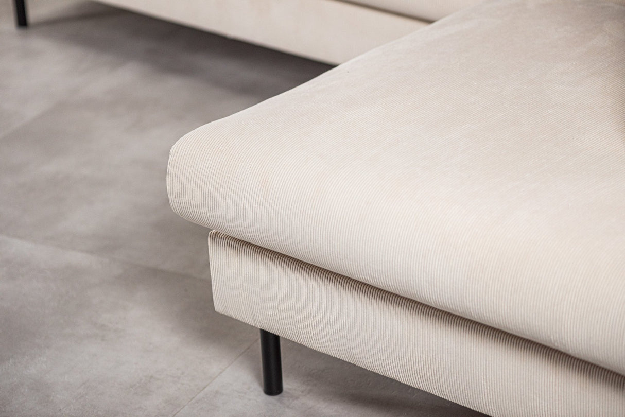 Banken - 3 - zits hoekbank Chiara ribstof beige - Dimehouse