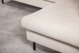 Banken - 3 - zits hoekbank Chiara ribstof beige - Dimehouse
