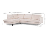 Banken - 3 - zits hoekbank Chiara ribstof beige - Dimehouse
