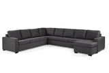 Corner sofa anthracite fabric - 7-seater - 345 x 285 cm - Blake
